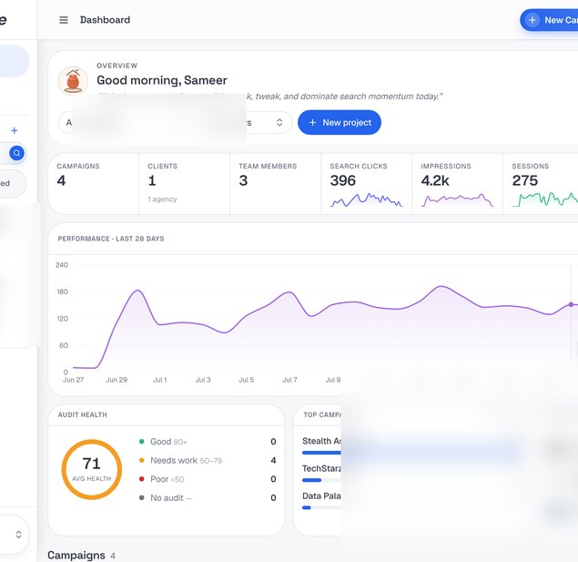 SerpScale all-in-one SEO dashboard