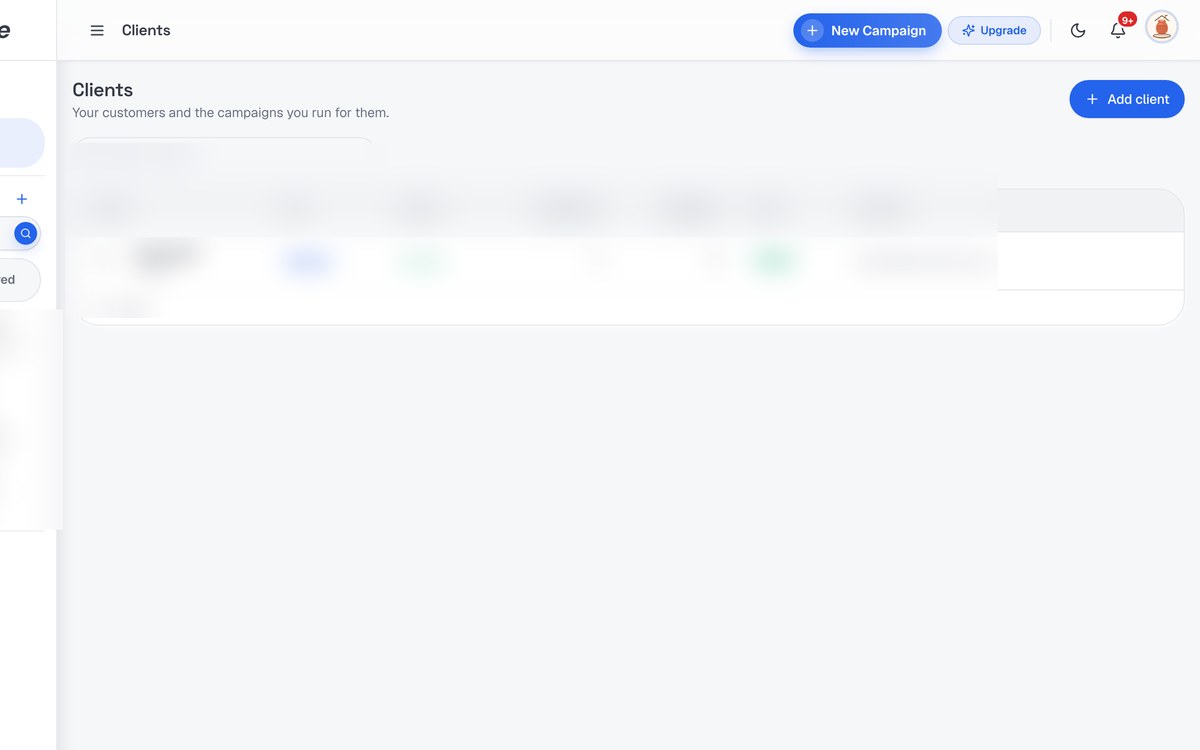 Client Management screenshot in SerpScale