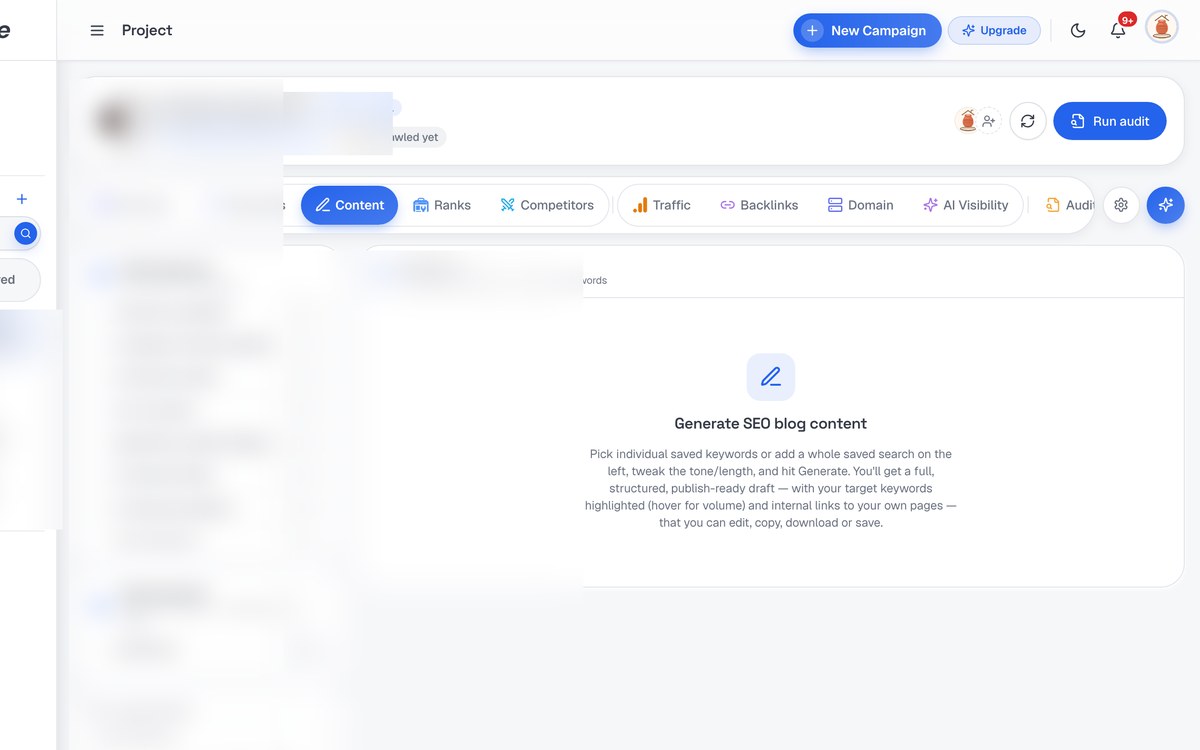 AI Content Writer screenshot in SerpScale
